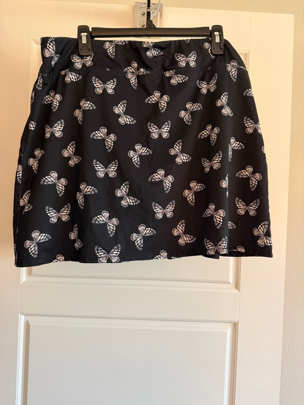 Coral Bay Black Golf Skort / Skirt with White Butterfly Print